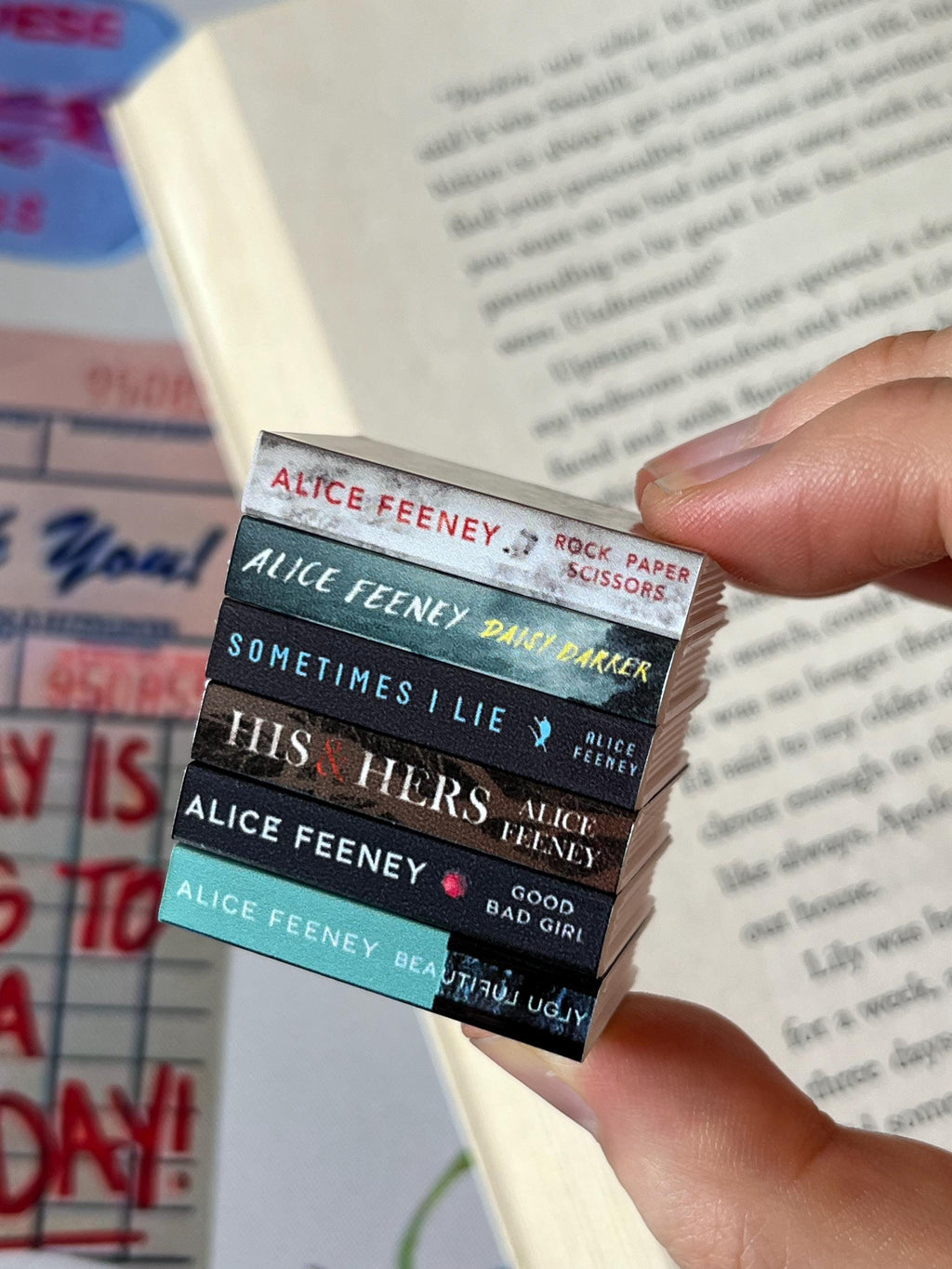 Mini Magnet Alice Feeney Books (set of 6 mini books)