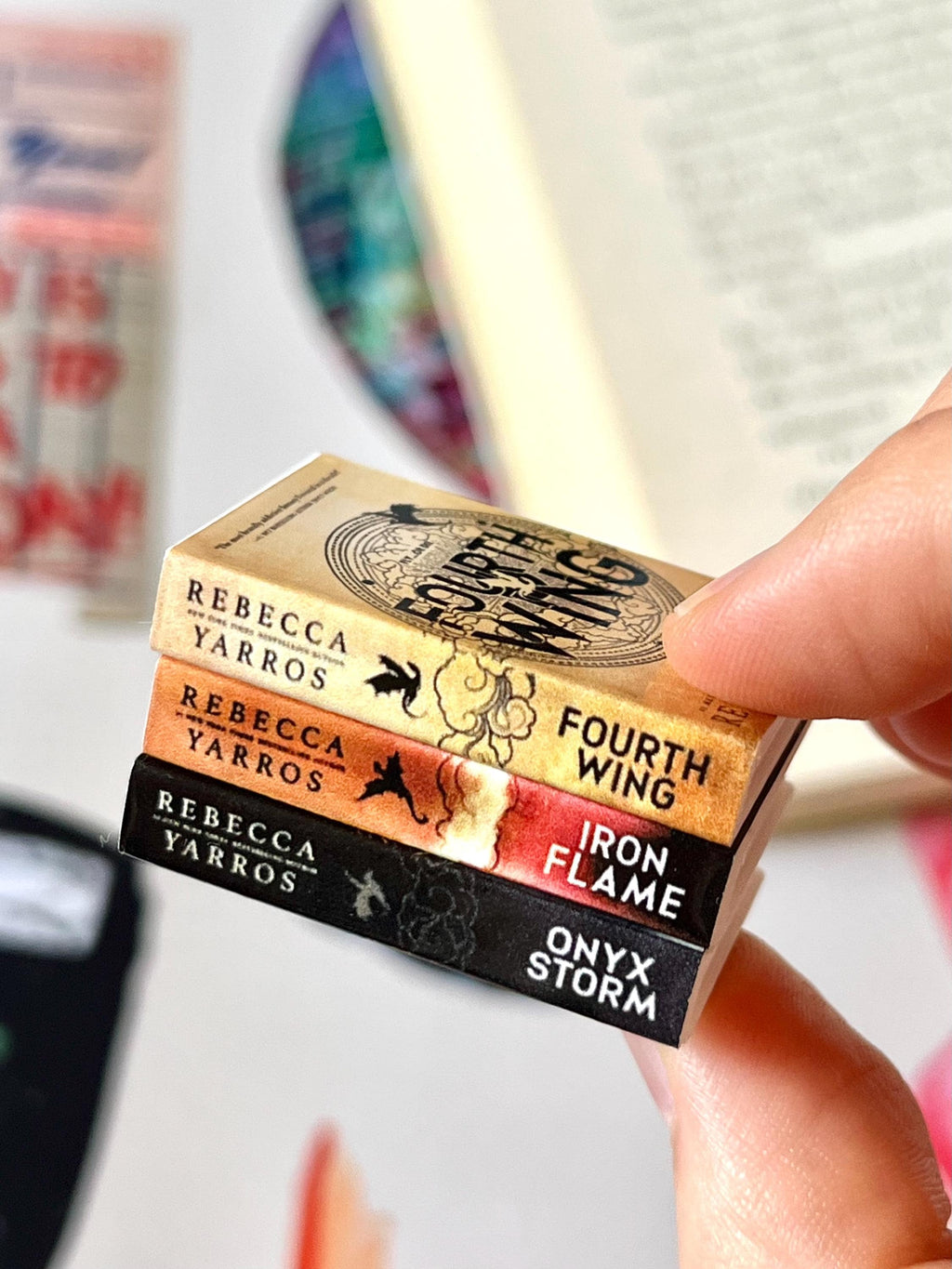 Mini Magnet Fourth Wing Books (set of 3 mini books)