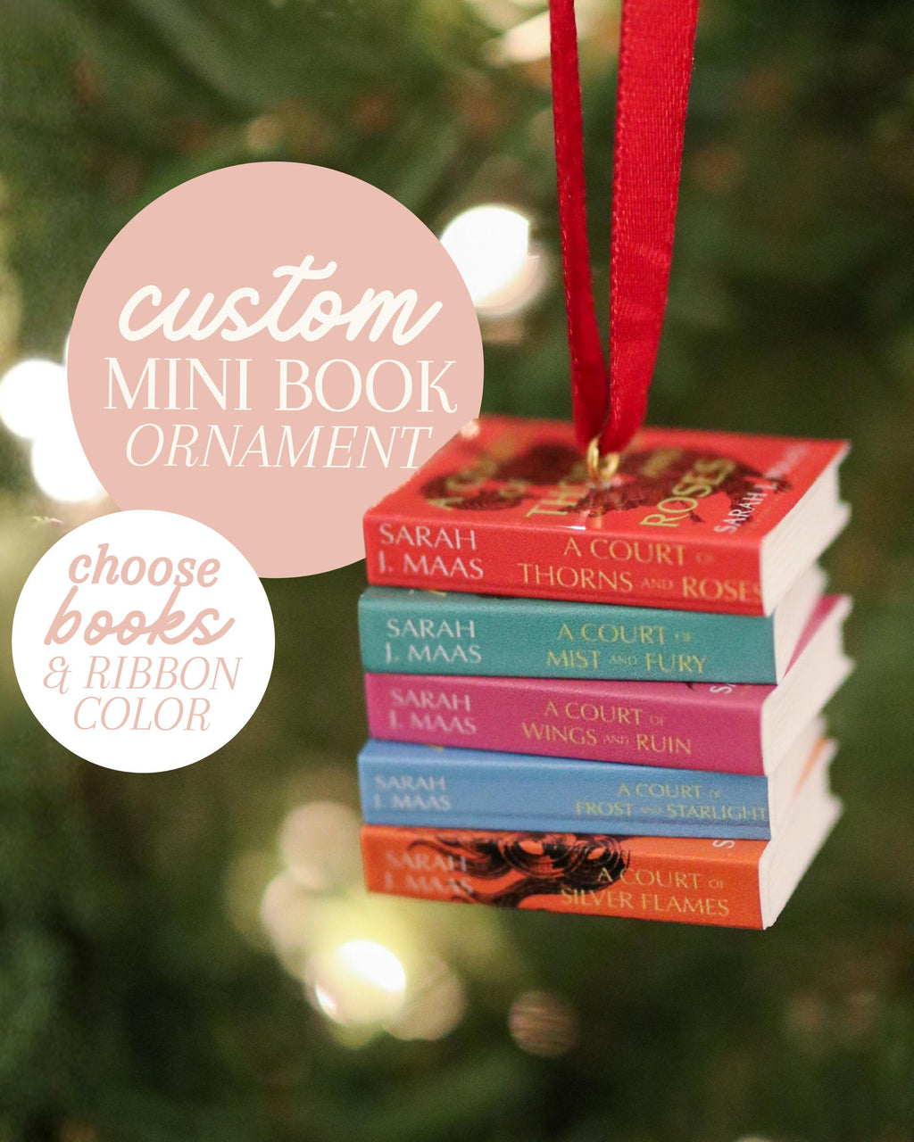 CUSTOM Mini Book Ornament